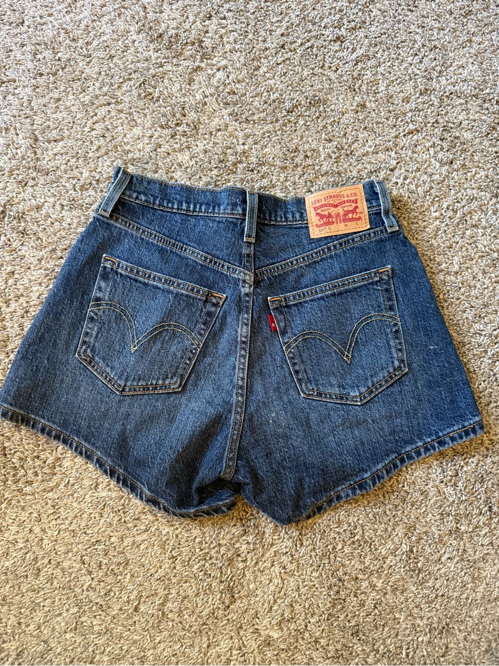 Levi's Women's Medium Blue Denim High-Waist Jean Shorts